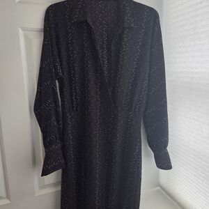 Equipment Black Dress with Star Pattern
